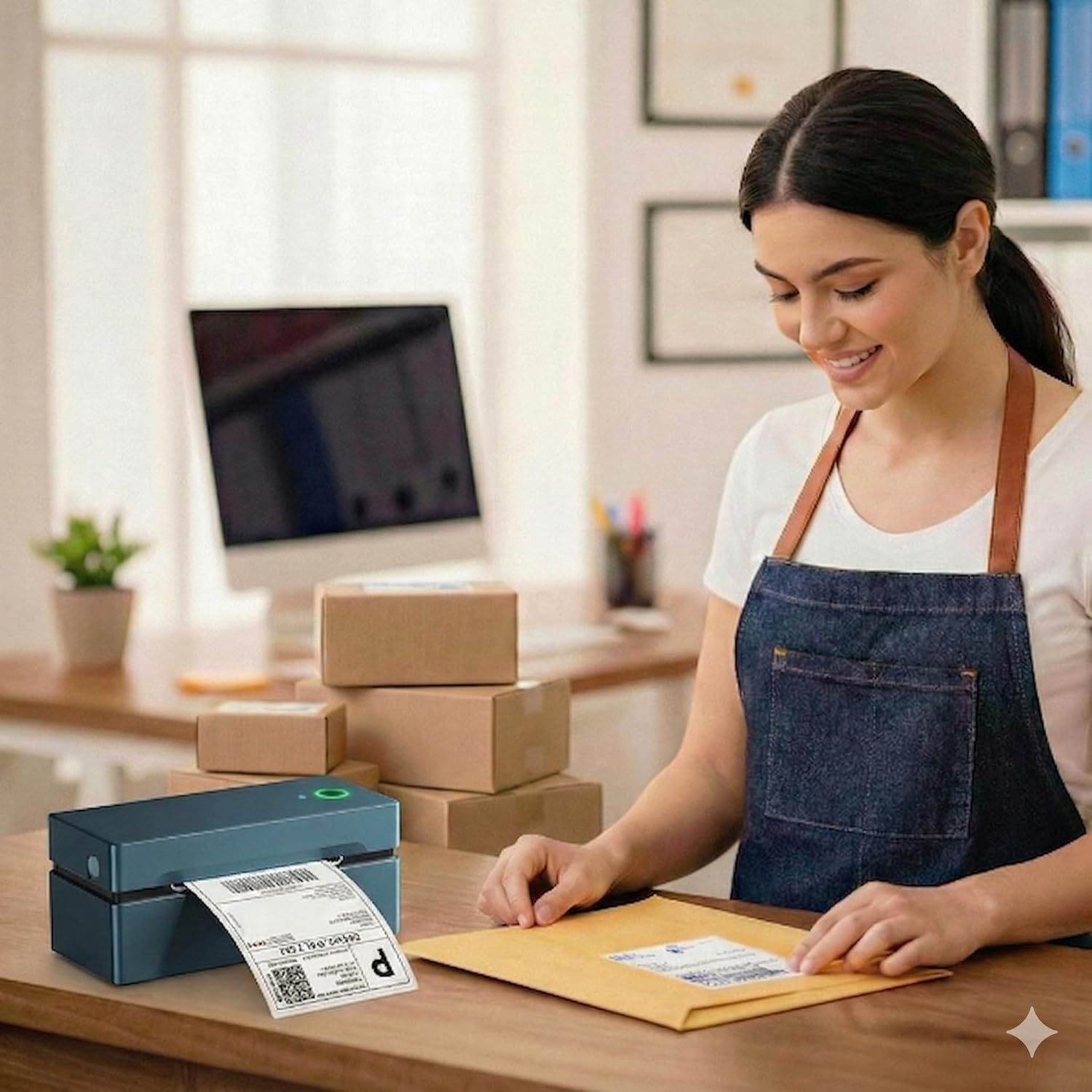 4” x 6” Thermal Shipping Labels – 500 Labels per Stack – Direct Compatible with Polono Label Printer PL80E, PL60 and Other Polono Models (4 Stacks)