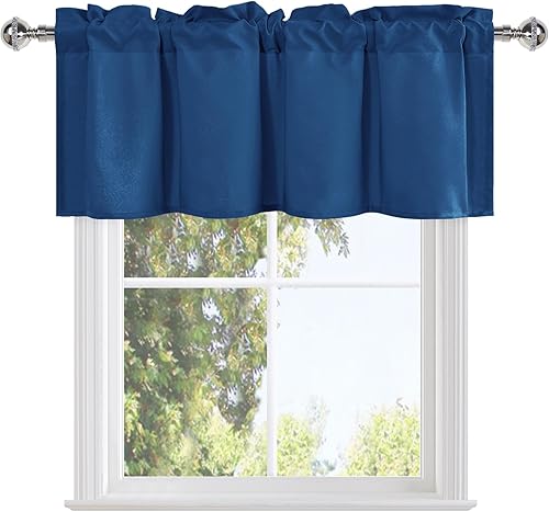 Miniatura 7 de DWCN Cortinas con Cenefas para Sala de Estar - Cortina de Cenefas Sólida Corta para Cocina, Cenefas para BañoSótano con Bolsillo para Barra, 1