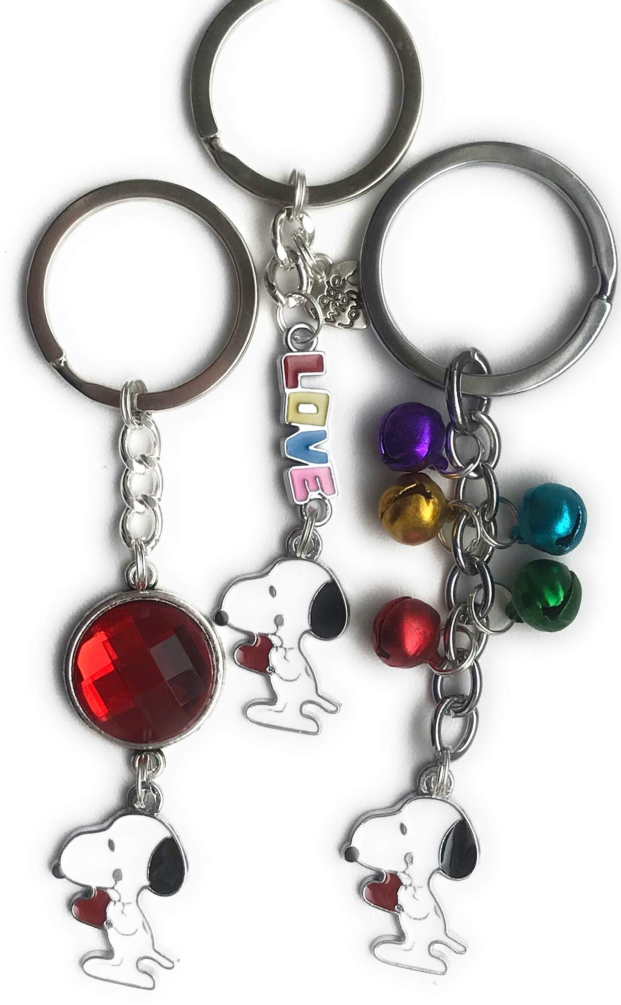 Snoopy/dog and heart keyring - various designs
