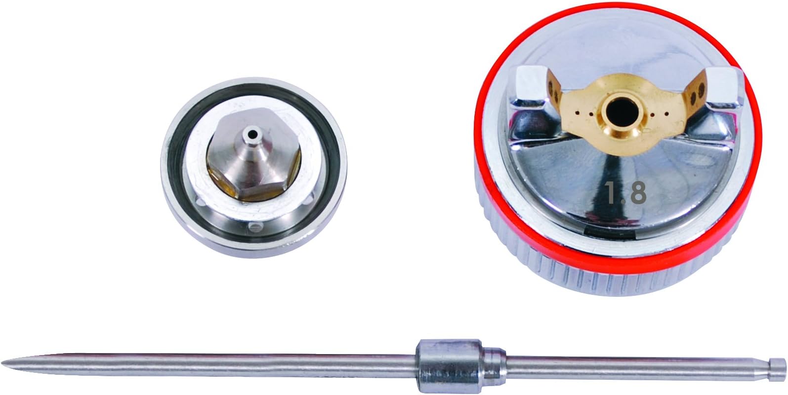INTERTOOL Gravity Feed 1.8mm Fluid Needle, Fluid Nozzle, Air Cap Set HVLP PT-0105, PT-0105D, PT-0100 Spray Guns Series, PT-2118