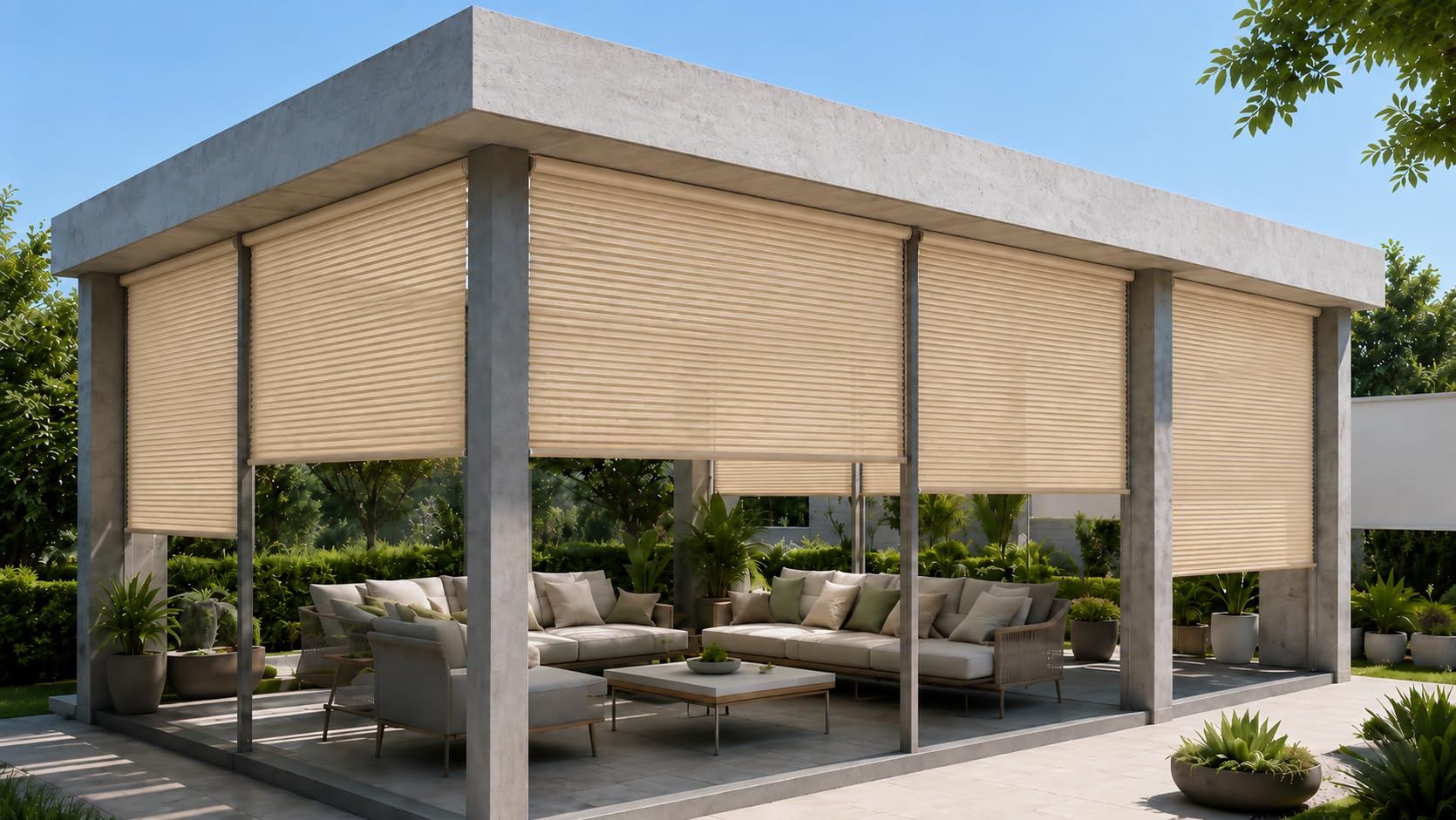 Estoralis Robert Tenda a Rullo Traslucida, Poliestere, Beige, 130 x 190 cm