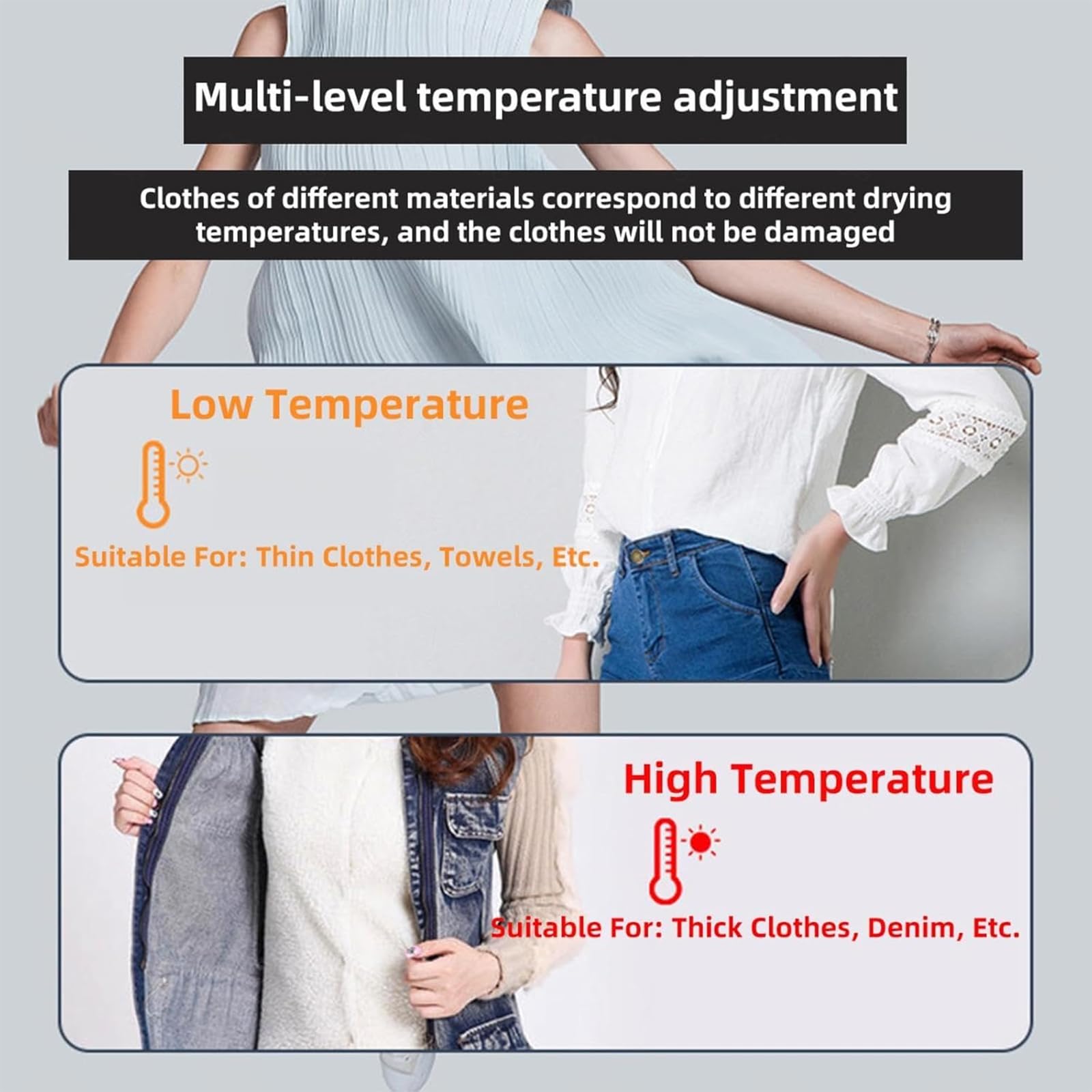 Rejilla Para Secadora Ropa Eléctrica Eficiente, Secadora Ropa Eléctrica 2capas Con Dispositivo Móvil, Capacidad Carga: 5-10kg/energía Eólica: 2300/temporizador: 240min/solo 15cm Después Del Plegado