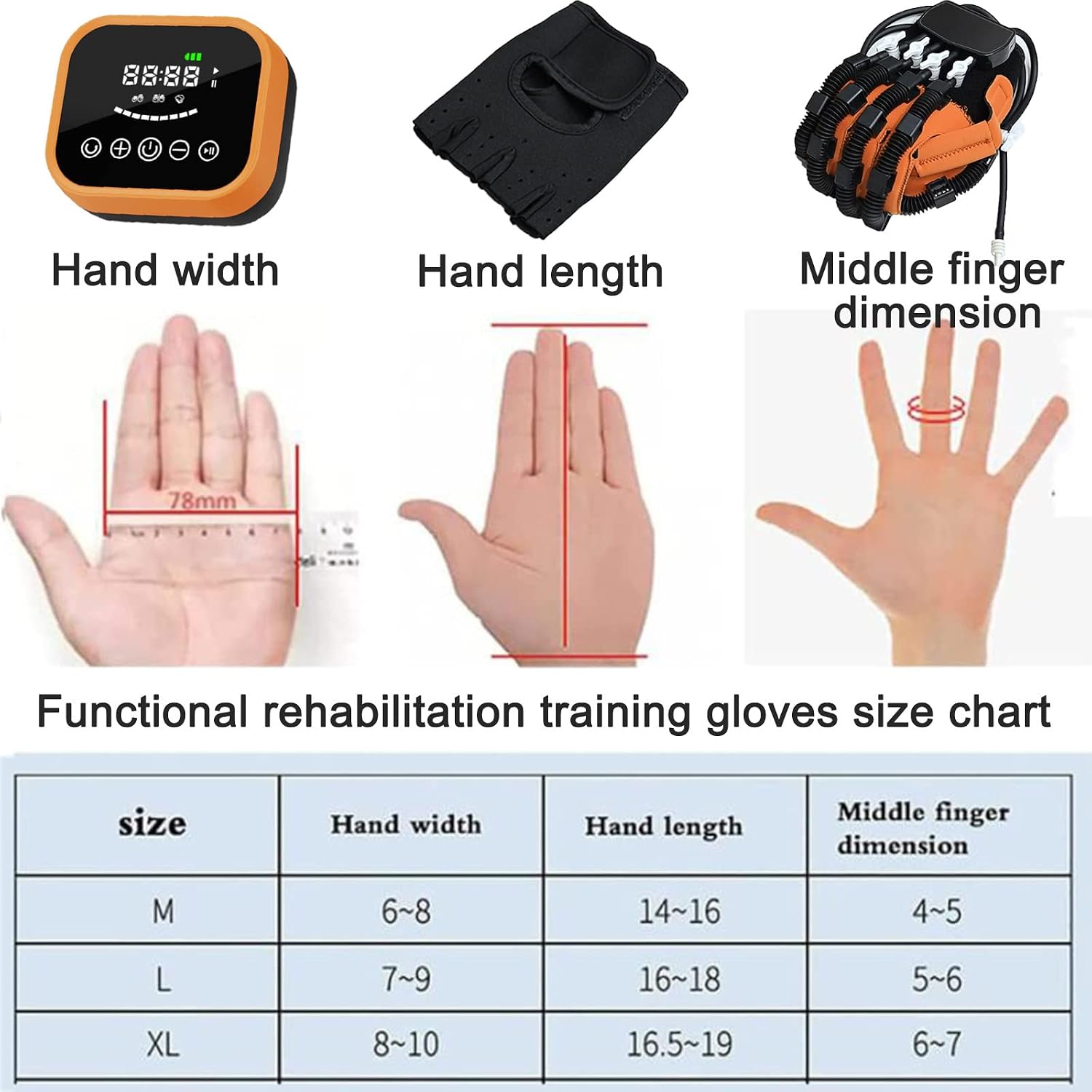 Stroke Hemiplegia Training Equipment,Rehabilitation Robot Gloves,Finger Exerciser Hand Strengthener,for Long-Term Relief Finger Cramps,M-righthand