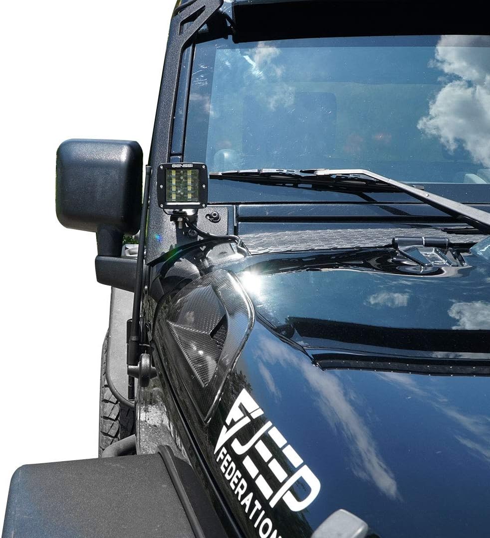 Duely Cube Floodlight Flood Grille Bumper Bar Light Strobe Function 4x4 Off Road 24W (Pack of 2)