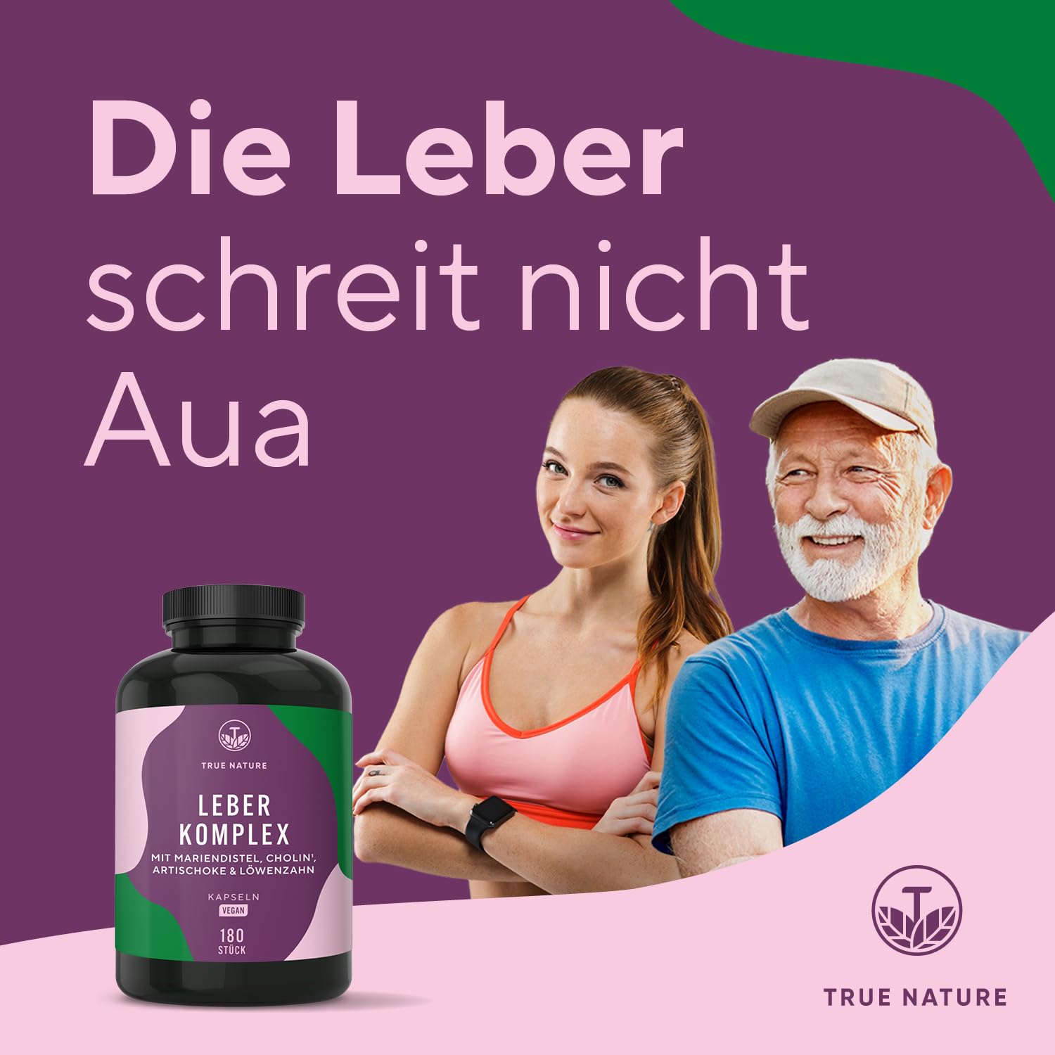 Mariendistel Leber Komplex - Testsieger-Online 11/25 - 180 Kapseln - 480mg Silymarin - Mariendistel, Artischocke, Löwenzahn, Cholin trägt zur Erhaltung einer normalen Leberfunktion bei - TRUE NATURE