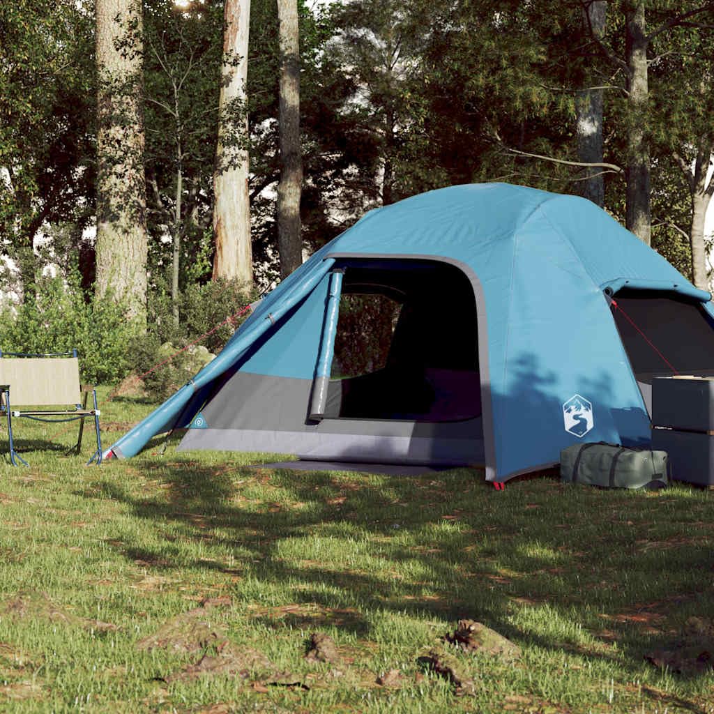 Tenda familiare a cupola, verde, impermeabile, in poliestere, 335 x 396 cm, con attacco E, tenda rimovibile, ingressi, traspirante, per campeggio, outdoor, escursionismo, festival