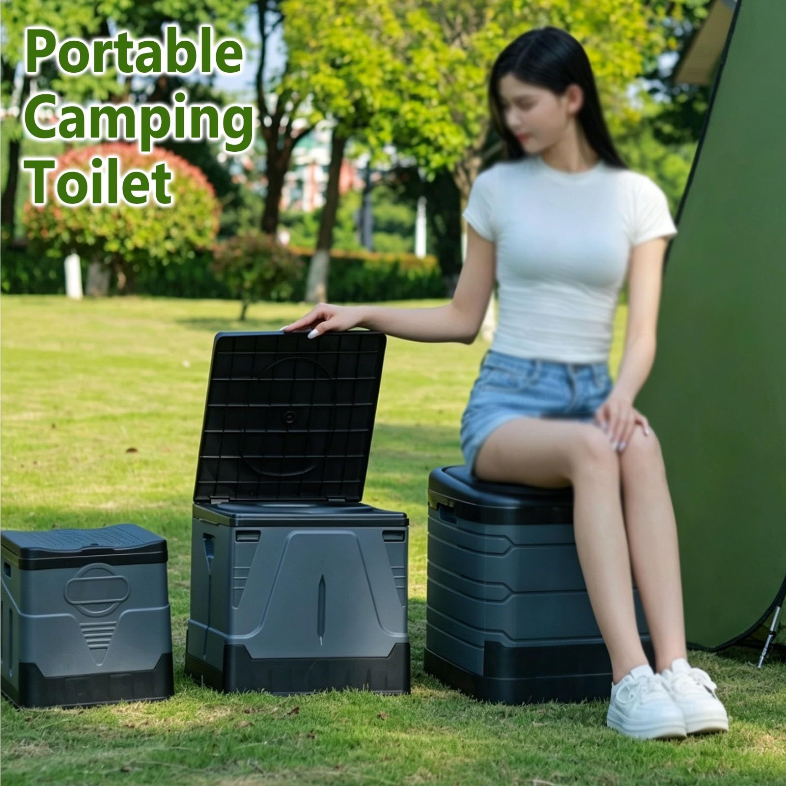 Inodoro portatil Inodoro Portátil Multifuncional para Viajes Todoterreno, Orinal De Viaje Ultraligero para Viajes por Carretera Y Acampada En Coche.