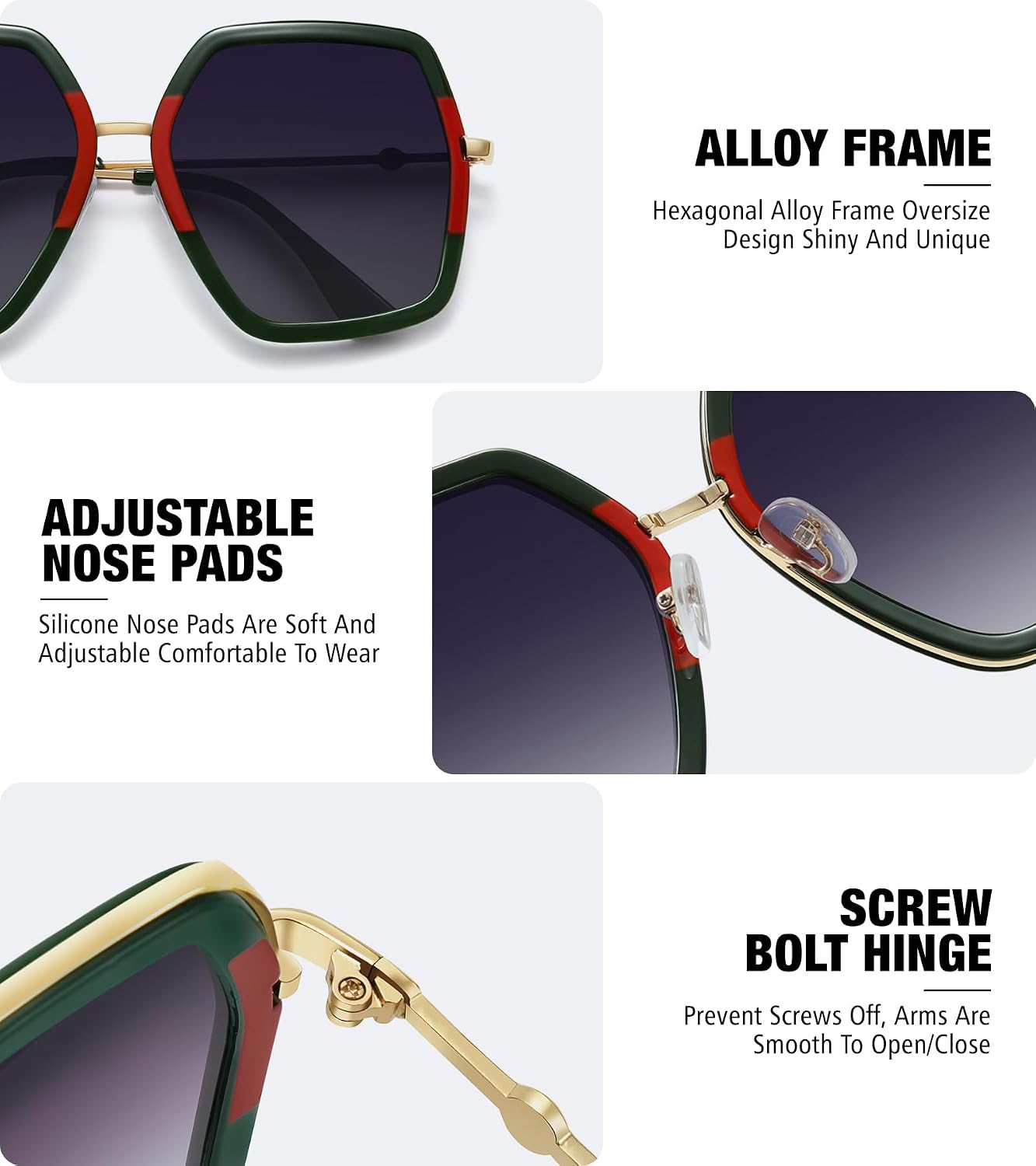 WOWSUN Oversized Big Fashion Sunglasses For Women Irregular Fashion Shades