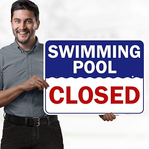 Miniatura 10 de Letrero cerrado de piscina, 12 x 18 pulgadas, aluminio 063 libre de óxido, resistente a la decoloración, fabricado en Estados Unidos por My Sign