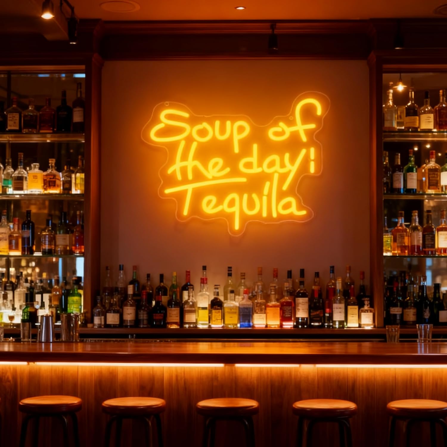 Neon Sign for Wall Decor Light Up Letters Business Led Sign Birthday Party Gifts Led Decorative Night Signs Room Decor Birthday Party Signs for Bar Club Restaurant (Soup of The Day Tequila)