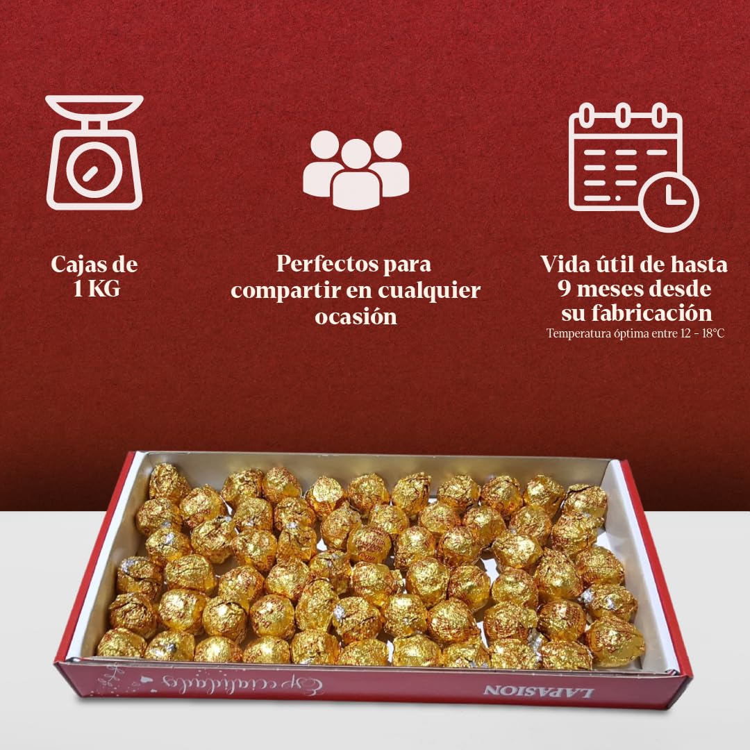 LAPASION – Bombones Crocanti rellenos de avellana | Bombones para regalar | Chocolate Crocante con Avellanas | Artesanos | Bolsa de 1 kg