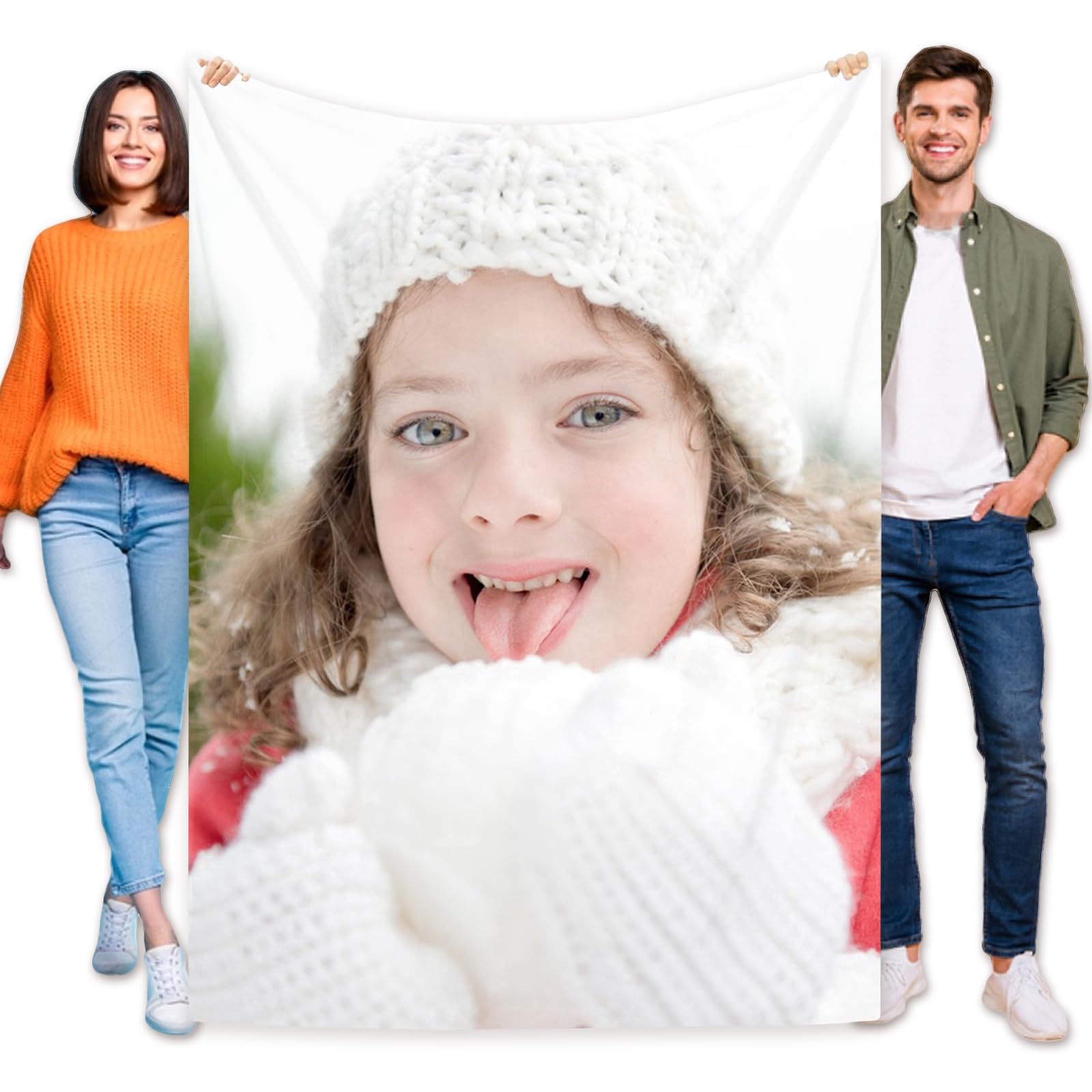 Personalizado Mantas,Manta Personalizada con Foto Y Texto,Manta A Cuadros Personalizada,Personalizada Regalos para Papá, Mamá, Niños, Amigos Y Amantes (1 Foto)