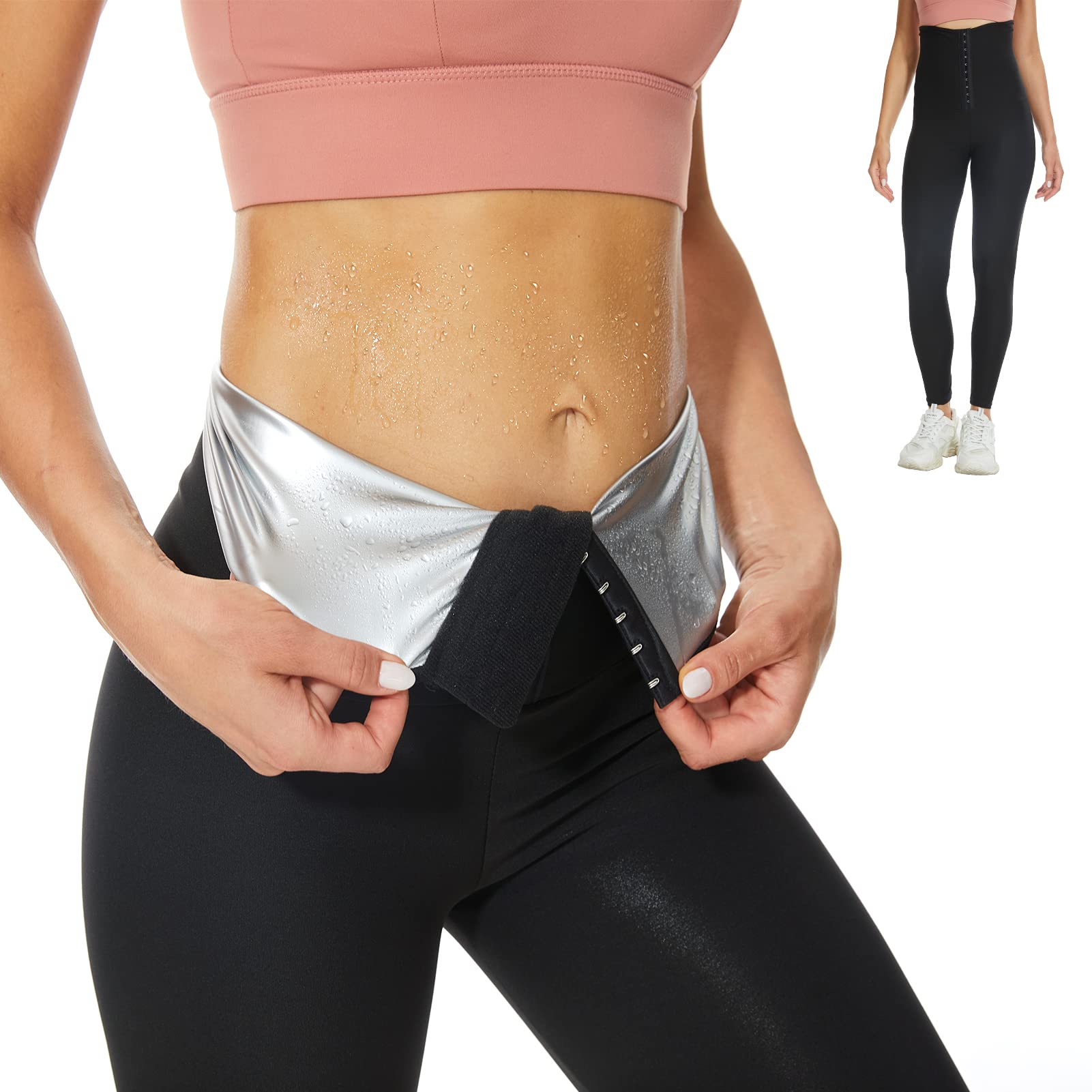 MELLIEX Pantaloni Sauna Dimagranti Donna Pantaloni di Perdita di Peso Vita Alta Leggins Dimagranti Sportivi per Fitness Palestra Yoga Corsa