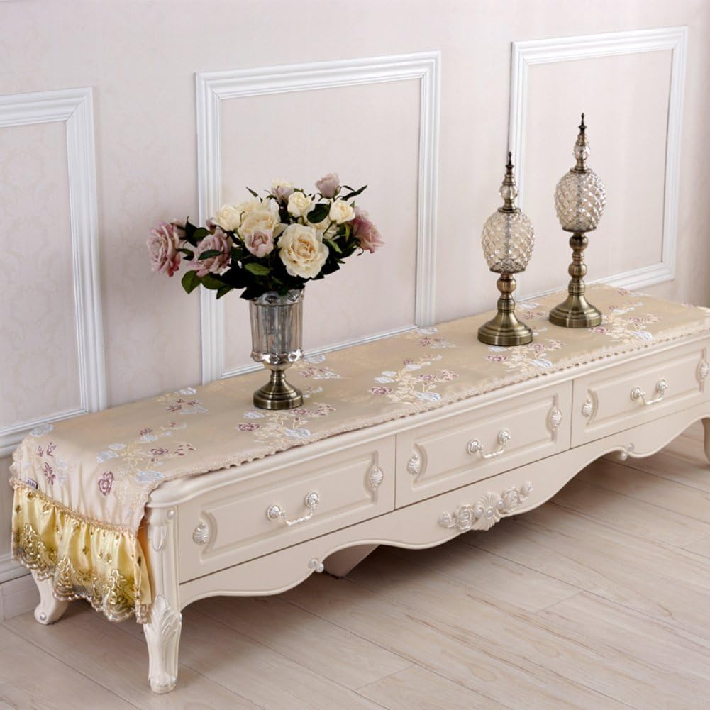 TV table cloth/covering cloth/dressing table cloth/ dust/ cover towels/ TV cabinet hood/tablecloth / table runner-E 45x280cm(18x110inch)