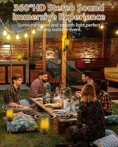 Miniatura 4 de Altavoces Bluetooth para exteriores, impermeables, inalámbricos, para exteriores, con luces de llama, dispositivos tecnológicos, regalo para