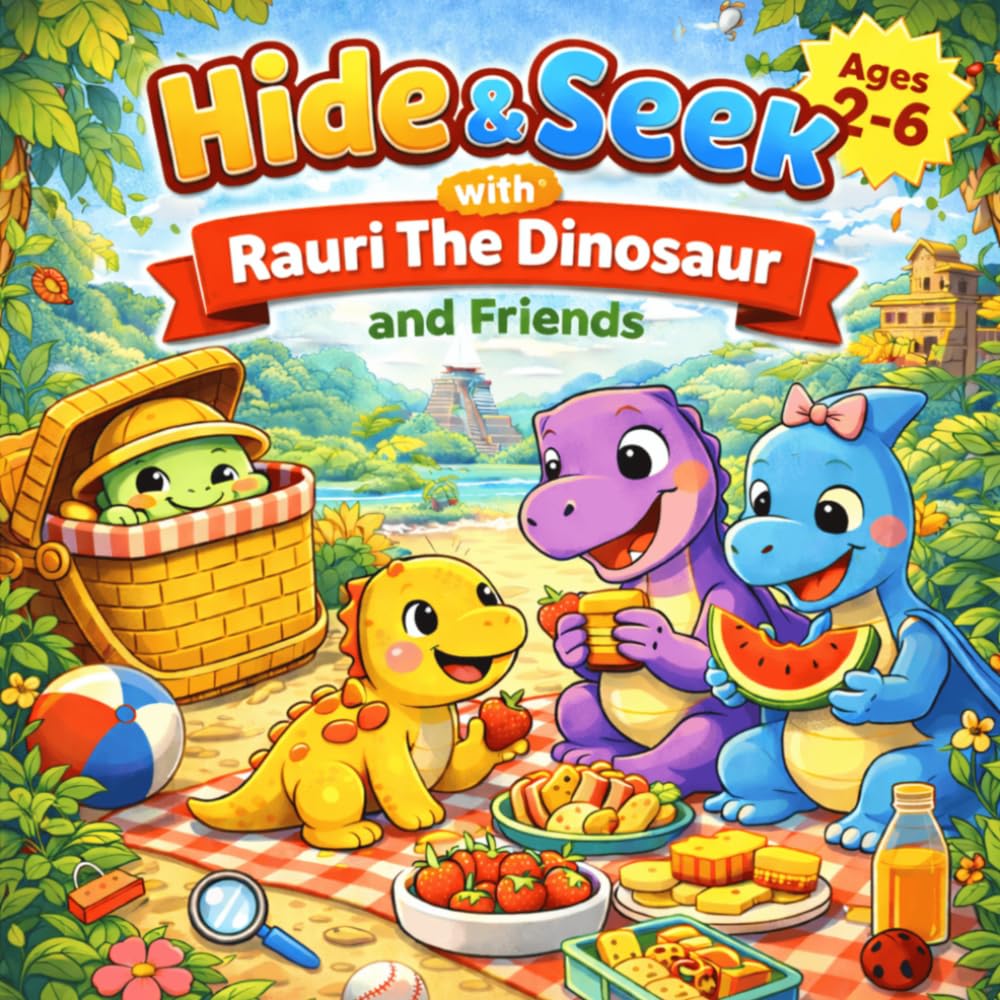 Hide & Seek With Rauri The Dinosaur: A Fun Search & Find Adventure For Ages 2-6 (Rauri The Dinosaur Adventures)