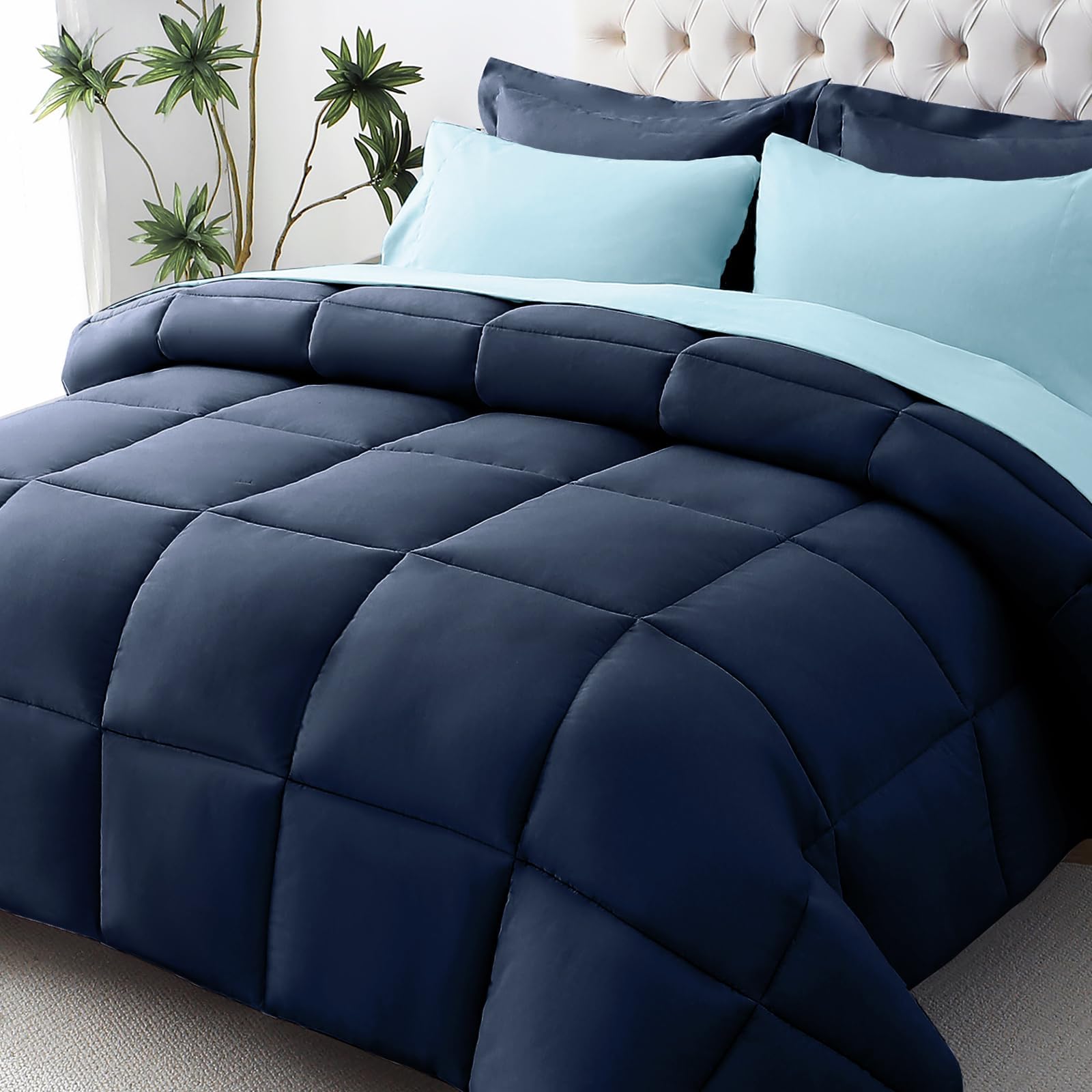 JOLLYVOGUE Black Queen Bedding Set - 7 Piece -15