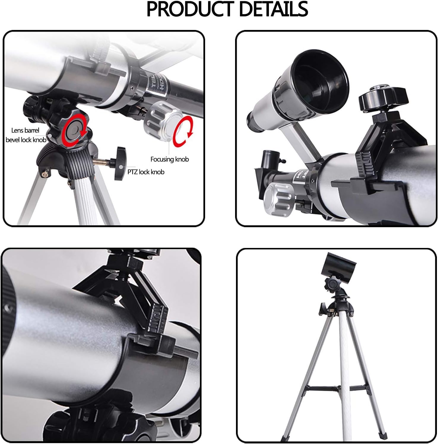Telescope for Astronomy 50mm HD Refractor Telescope Beginners and Kids with Adjustable Tripod and Finder Scope Perfect for Children Educational and Gift