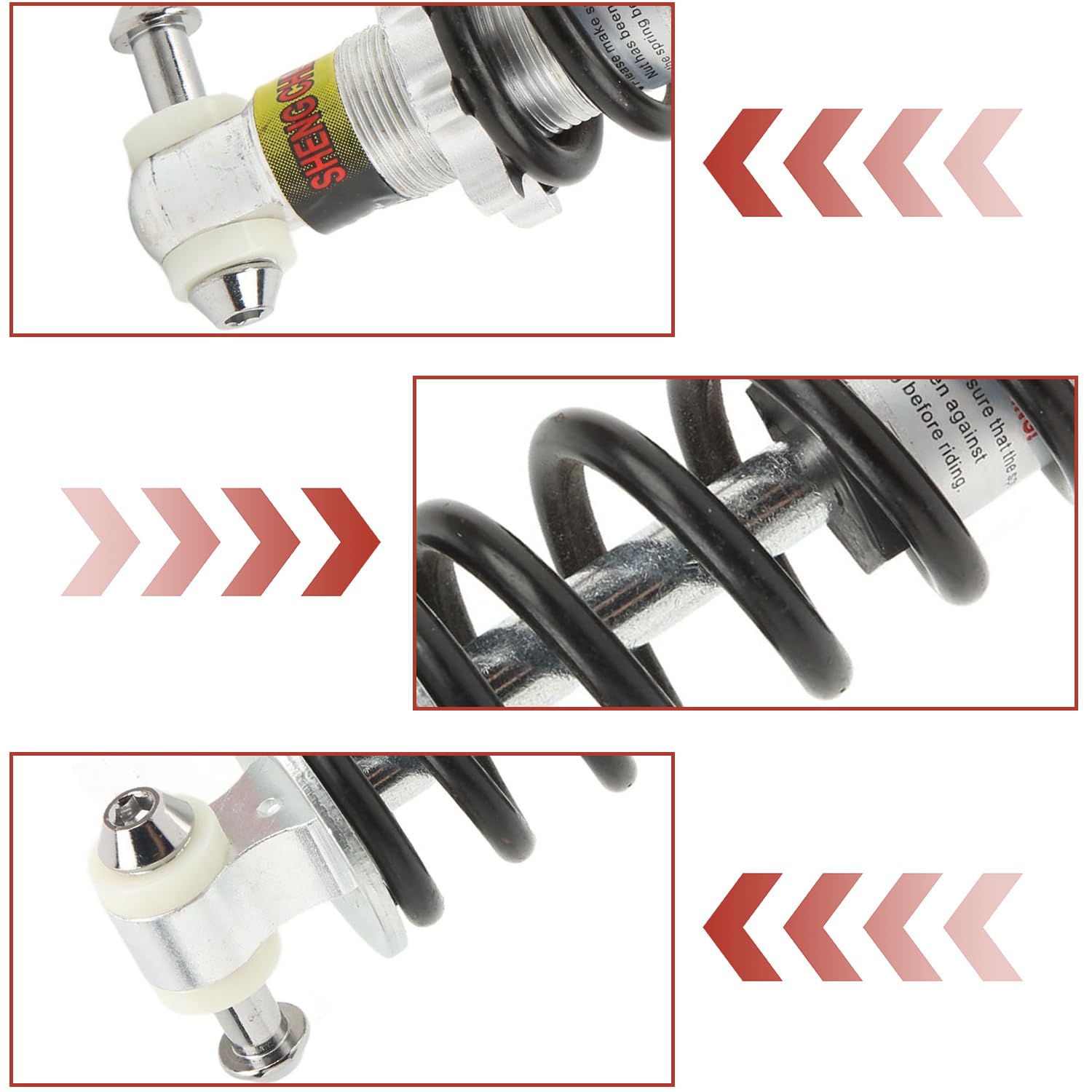 Tissting Ammortizzatore Posteriore Bici 150mm 400lbs 8mm Foro Universale Mountain Bike, Elettrica, Moto, ATV Smorzamento Molla