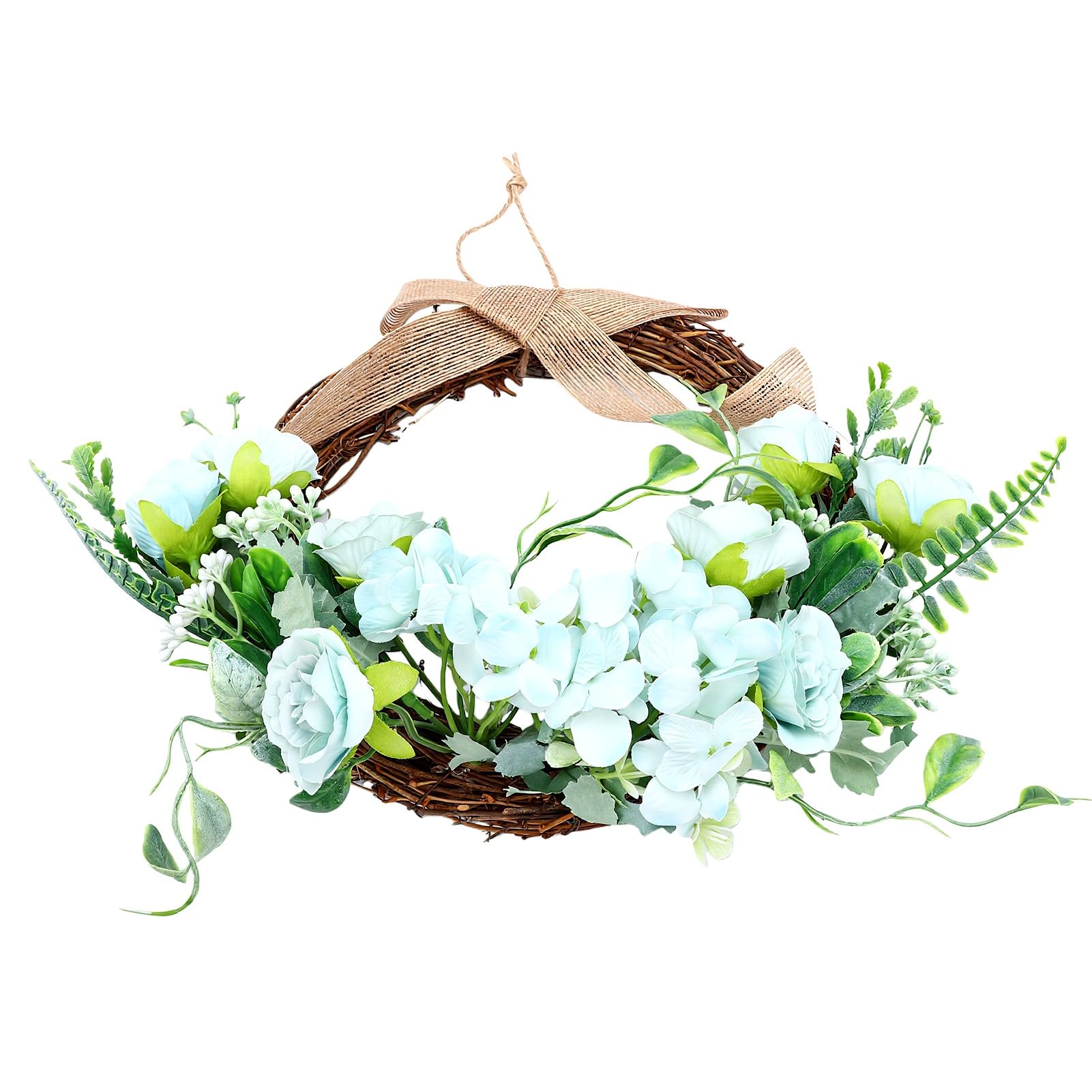 Coronas florales artificiales de rosas para dar vida a su puerta delantera