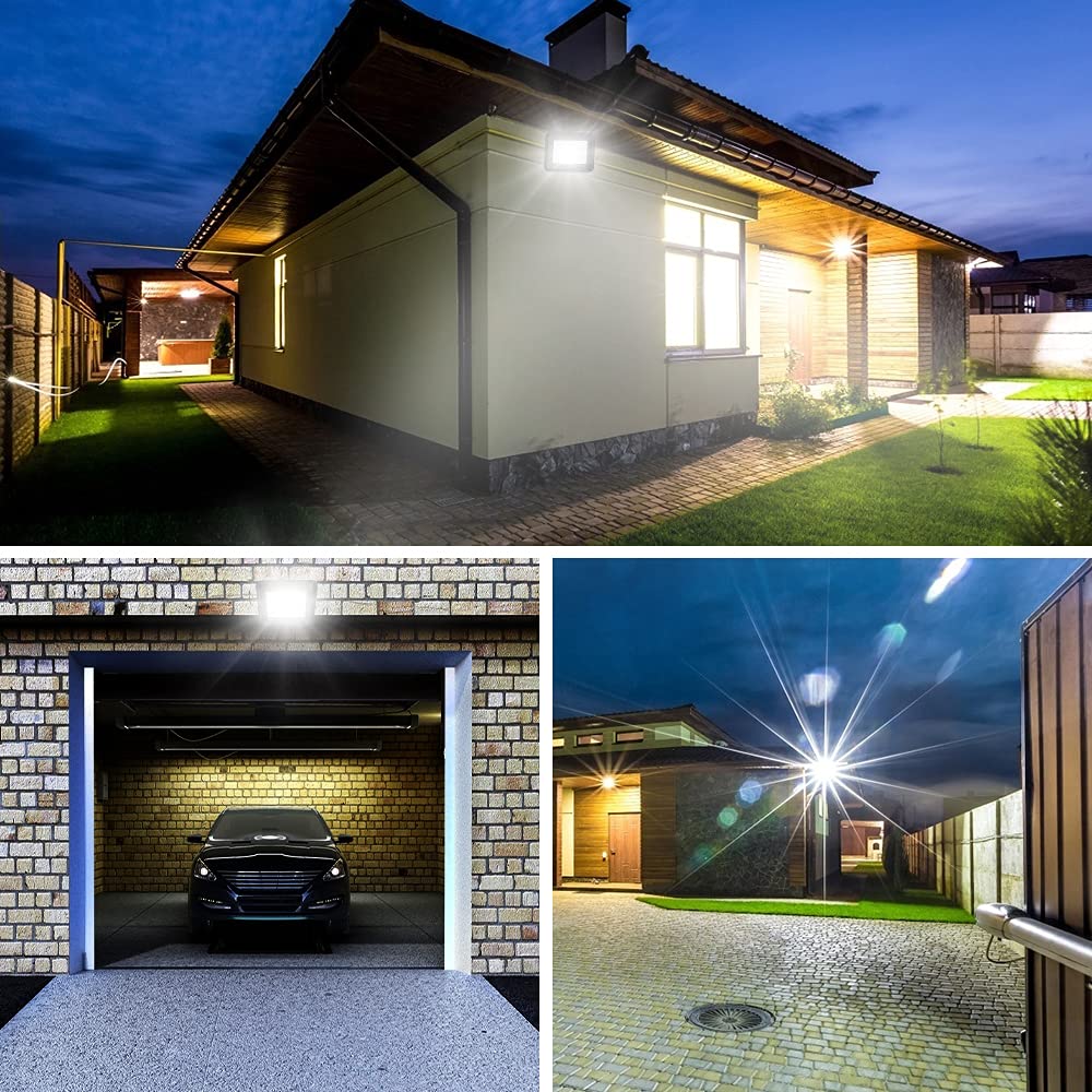 10er 100W LED Strahler Außen, LED Fluter 6000K Kaltweiß 8500LM LED Scheiwerfer IP66 Wasserdicht LED Flutlicht Außenstrahler Außenleuchte für Werkstatt Garage Garten