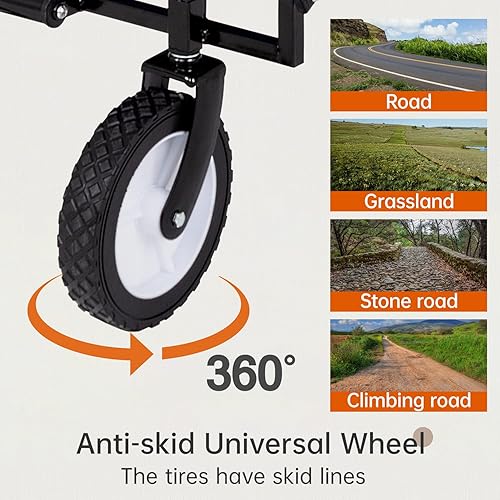 Miniatura 3 de Carro plegable de jardín con 4 ruedas universales para parque comercial picnic viaje a la playa actividades al aire libre campamento gris