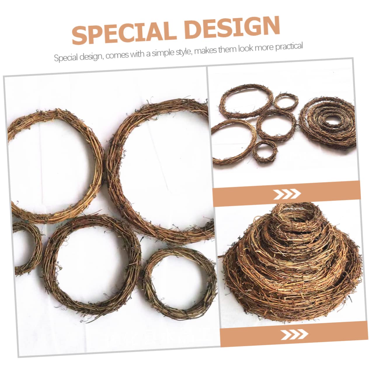 Cabilock 4 Pz Ghirlanda di vite di decorazione cucina natale decorazioni cerchi di ghirlande decorative accessorio ghirlanda fai da te arredamento materiali per ghirlande fai da te