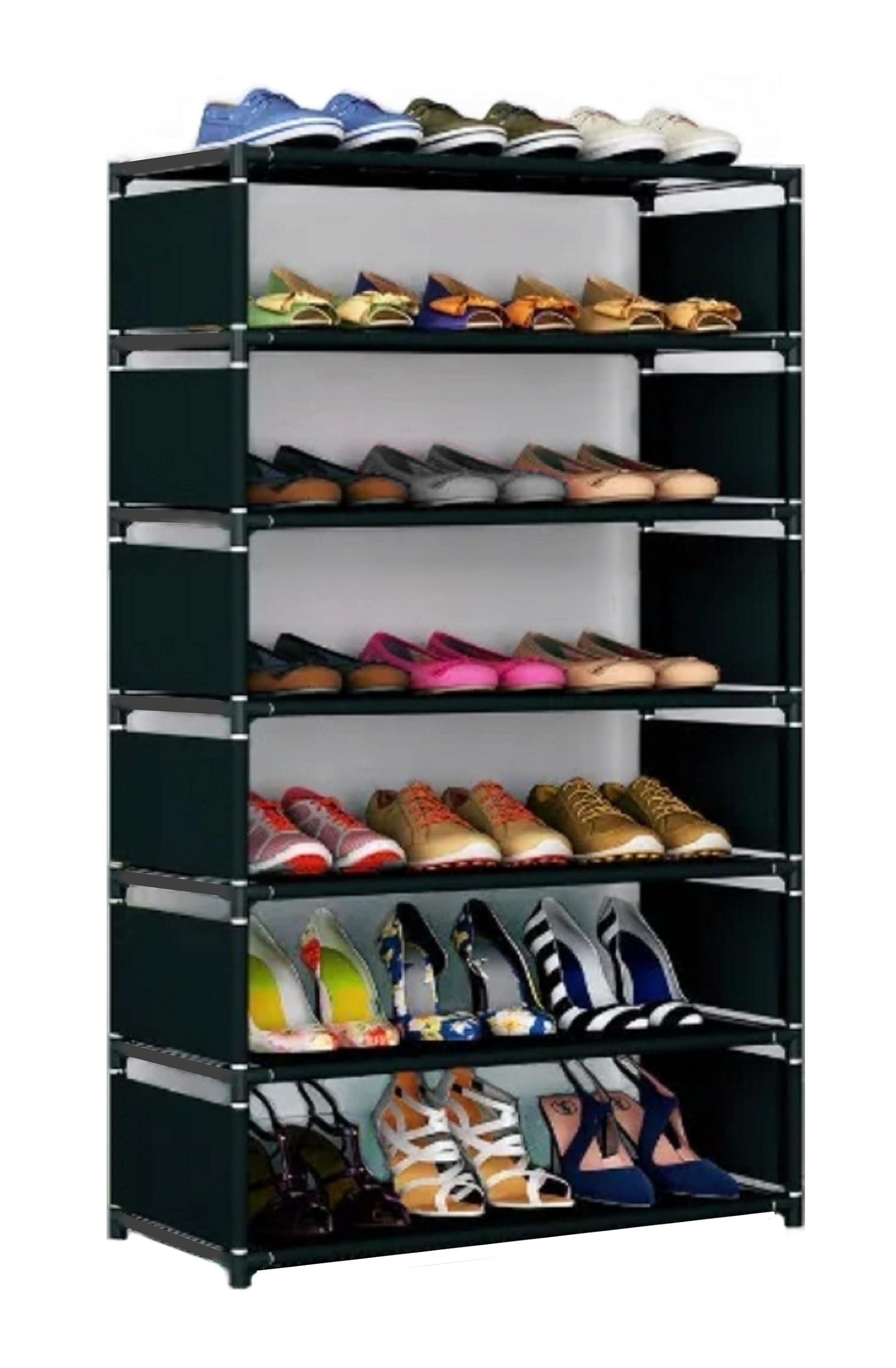 CMerchants Smart Buy Home Utility Portable Space Saving 7 Layer Shoe Rack Side Shelf Organizer Stand Black-image-36
