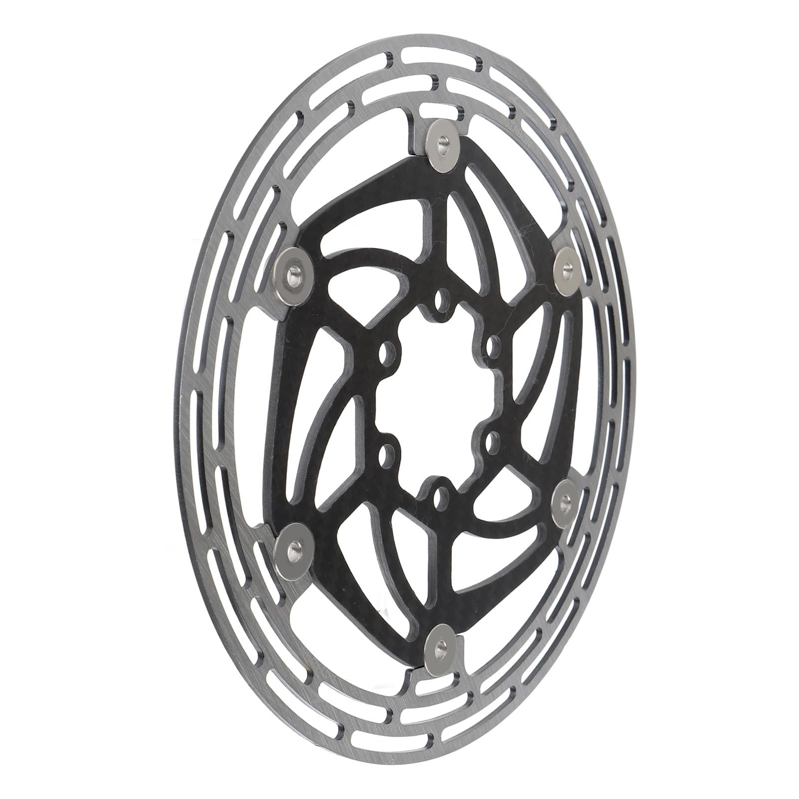 Rotor de Freno de Disco de Bicicleta, Diseño Flotante de Alta Resistencia para Bicicleta de Montaña y Carretera, Acero de Fibra de Carbono de 6 Pernos, 1 Paquete