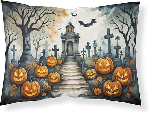 Caroline's Treasures DAC2256PILLOWCASE - Funda de almohada decorativa de tela de Halloween espeluznante, ligera, súper suave, fácil de cuidar, funda Caroline's Treasures DAC2256PILLOWCASE - Funda de almohada decorativa de tela de Halloween espeluznante, ligera, súper suave, fácil de cuidar, funda
