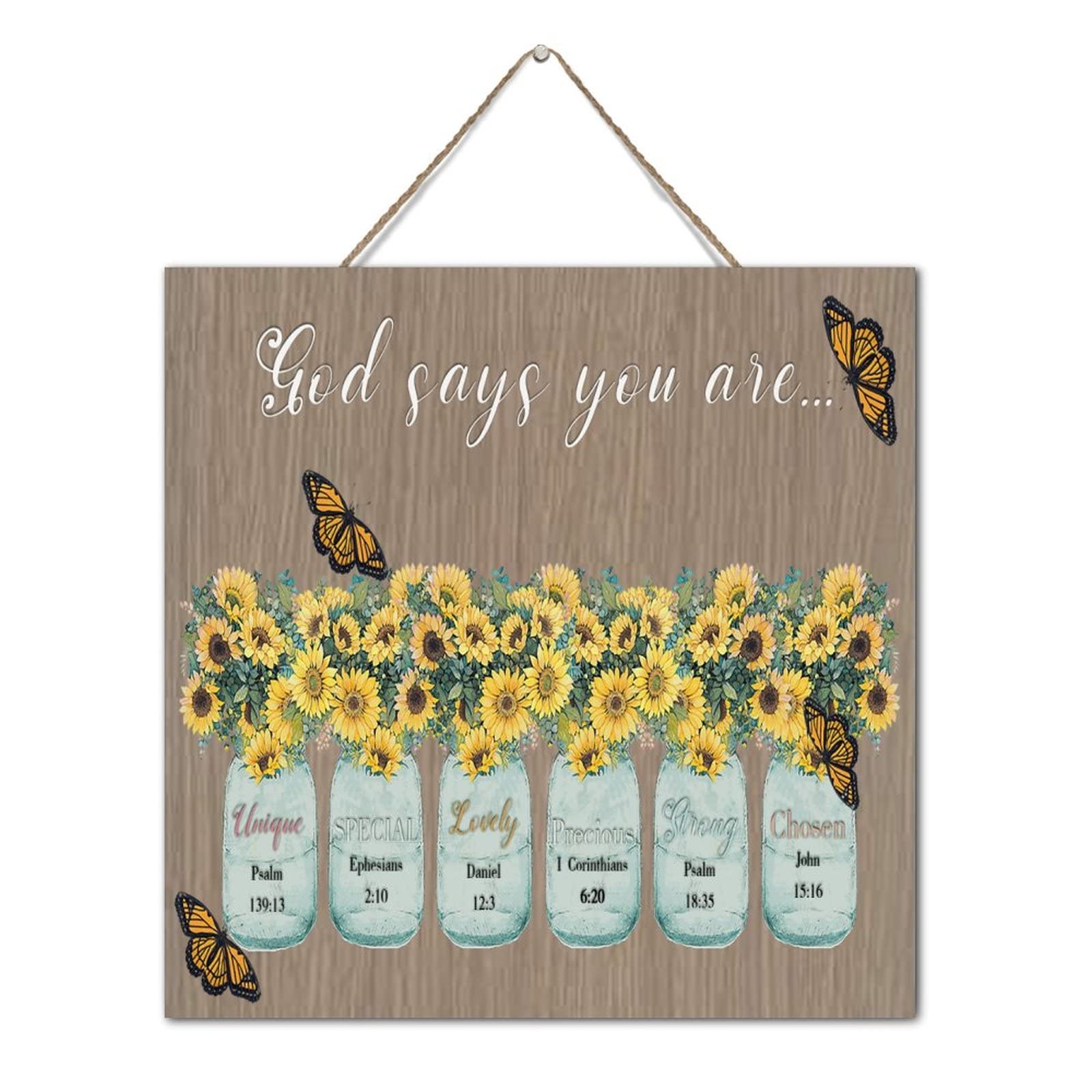 Décoration d'intérieur en bois catholique 30 cm cadeau baptême et crémaillère