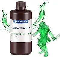 ANYCUBIC Resina De Impressora 3D Padrão Atualizada, Resina De Cura Uv Rápida Sla De 405 Nm, Fotopolímero De Alta Precisão E Rápido Para Impressão 3D Lcd/Dlp/Sla Com Capacidade Para 8K (Tran-Green,