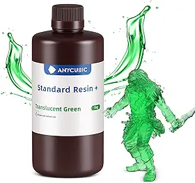 ANYCUBIC Resina De Impressora 3D Padrão Atualizada, Resina De Cura Uv Rápida Sla De 405 Nm, Fotopolímero De Alta Precisão E Rápido Para Impressão 3D Lcd/Dlp/Sla Com Capacidade Para 8K (Tran-Green,