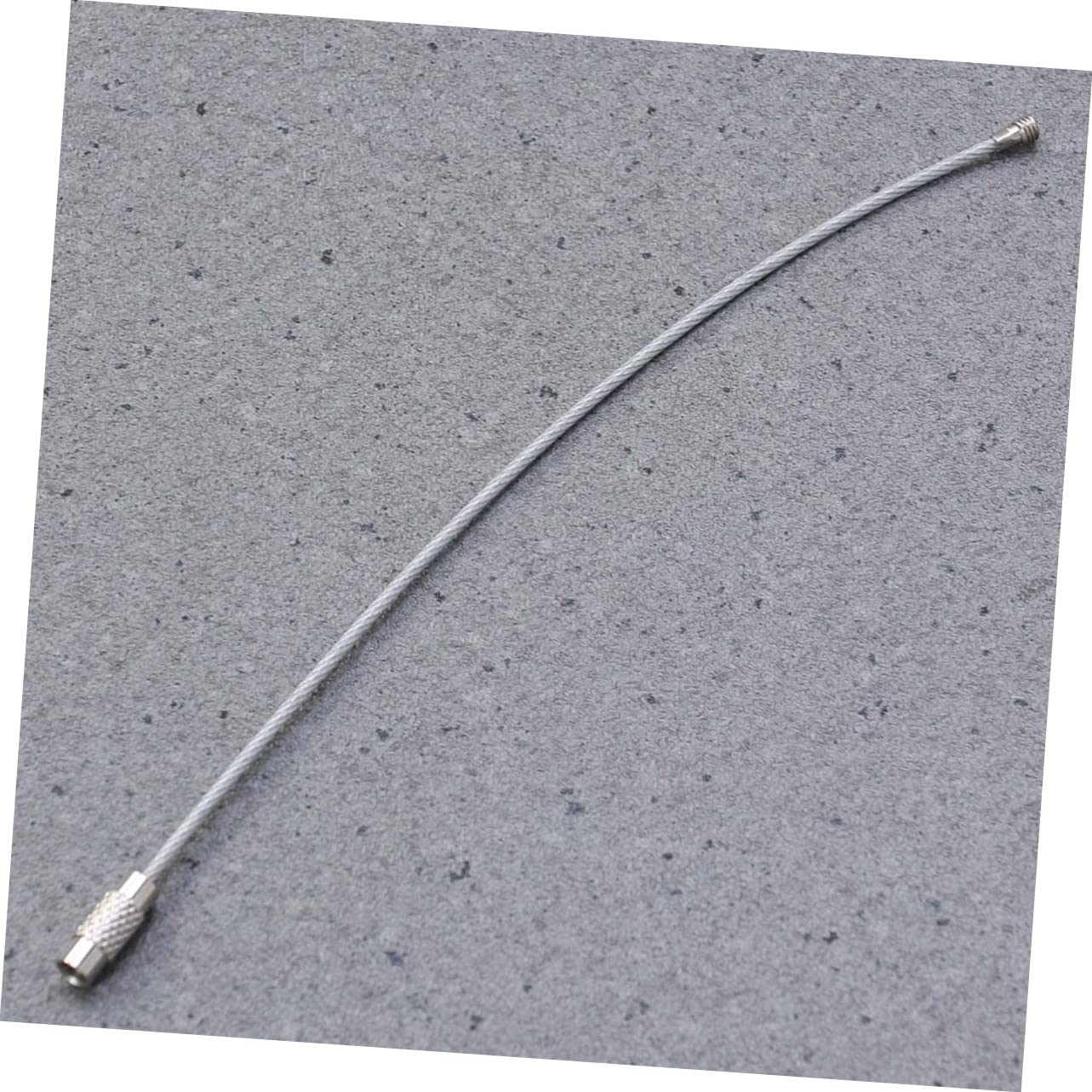 KOMBIUDA 10pcs Wire Keychains Cable Carabiner Cable Key Ring Wire Rope Key Chain The Wire Carabiner Key Ring Wire Keychain Cable Key Chains for Crafts Tag Keepers Ring Keychains Loop Silver