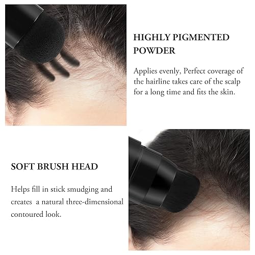 Miniatura 9 de Polvo de retoque de raíces de cabello, cubierta de doble cabeza, cabello gris con esponja y cepillo, polvo de contorno impermeable para pérdida de