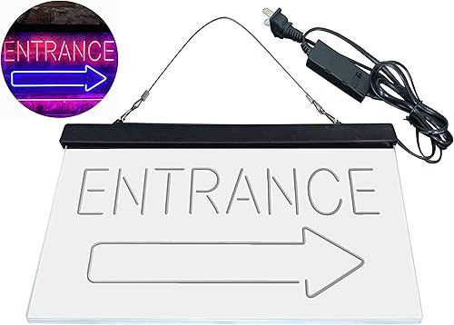 Vista 20 de ADVPRO Letrero de neón LED de doble color, flecha de entrada, rojo y azul, 16 x 12 pulgadas st6s43-i3893-rb