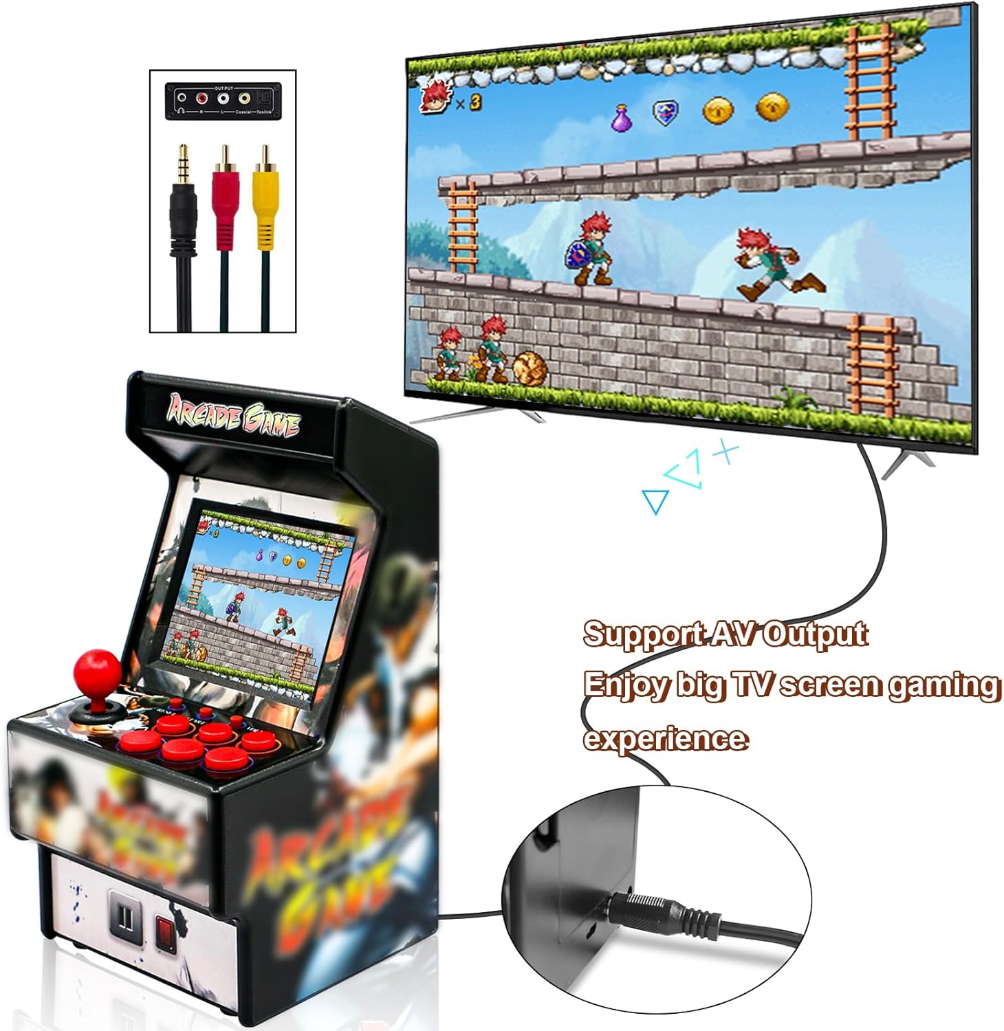 Retro Game Machine for Kids, Handheld Video Game Console with 156 Classic 16-Bit Games, 2.8" Color Screen Rechargeable Portable Gaming System, TV Output Support, Electronic Toy Gift for Boys