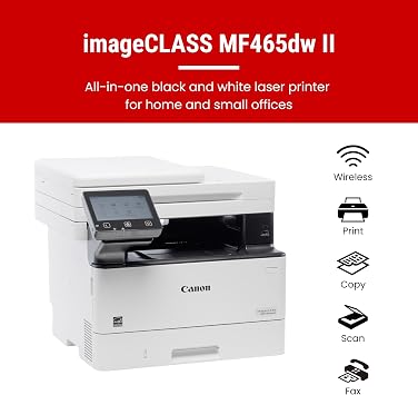 Canon imageCLASS MF465dw II - Monochrome Wireless Duplex Laser Printer with Print, Copy, Scan, Fax, Expandable Paper Capacity and , 42 PPM