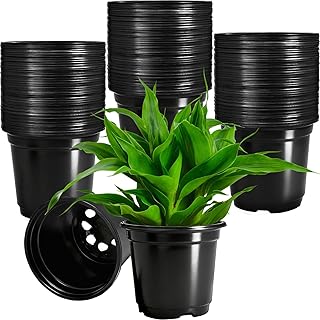 Woozettn 120 Packs Flexible Plastic Nursery Pots,4 Inch Thickened Soft P...