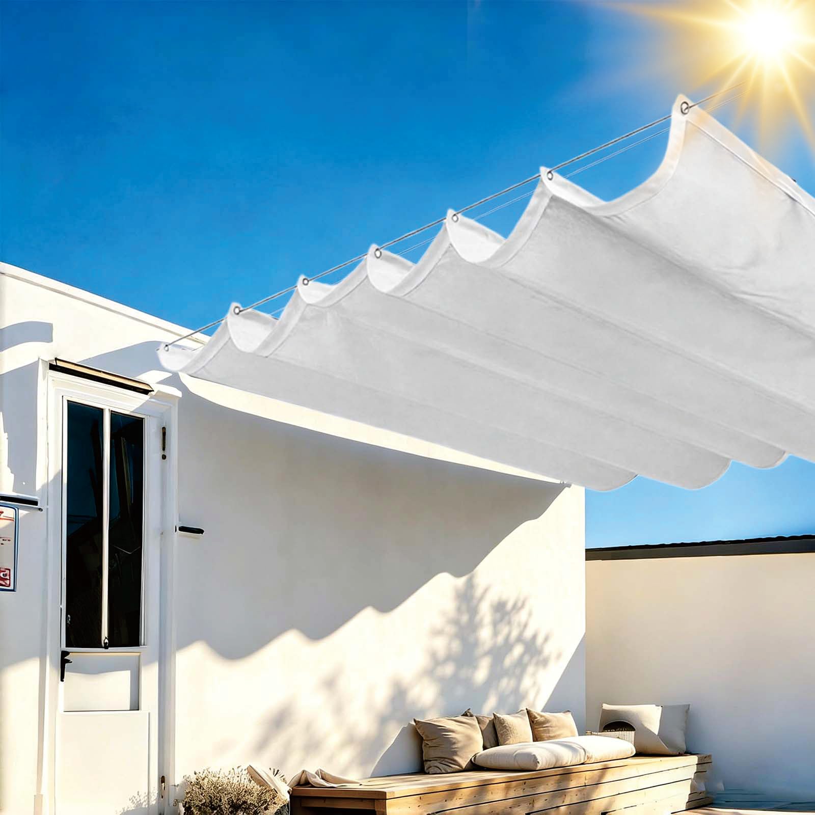 Voile d'ombrage imperméable protection UV 98% anti-chaleur pour terrasse et jardin 255x385