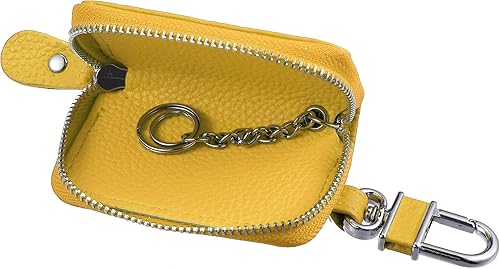 Miniatura 7 de X AUTOHAUX Funda de piel sintética con cremallera multifuncional para llaves de coche, bolsillo para llave remota