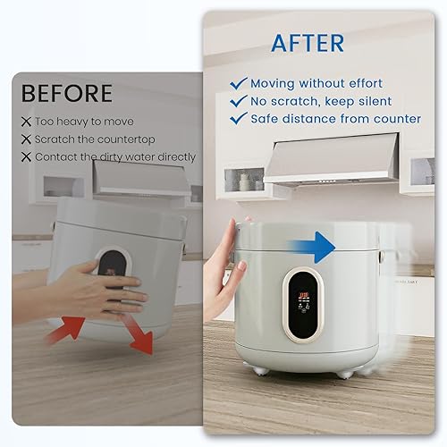 Miniatura 6 de Ruedas de rodillos autoadhesivas, rodillos para electrodomésticos de cocina, ruedas de rodillos universales mini giratorias de 360, polea adhesiva