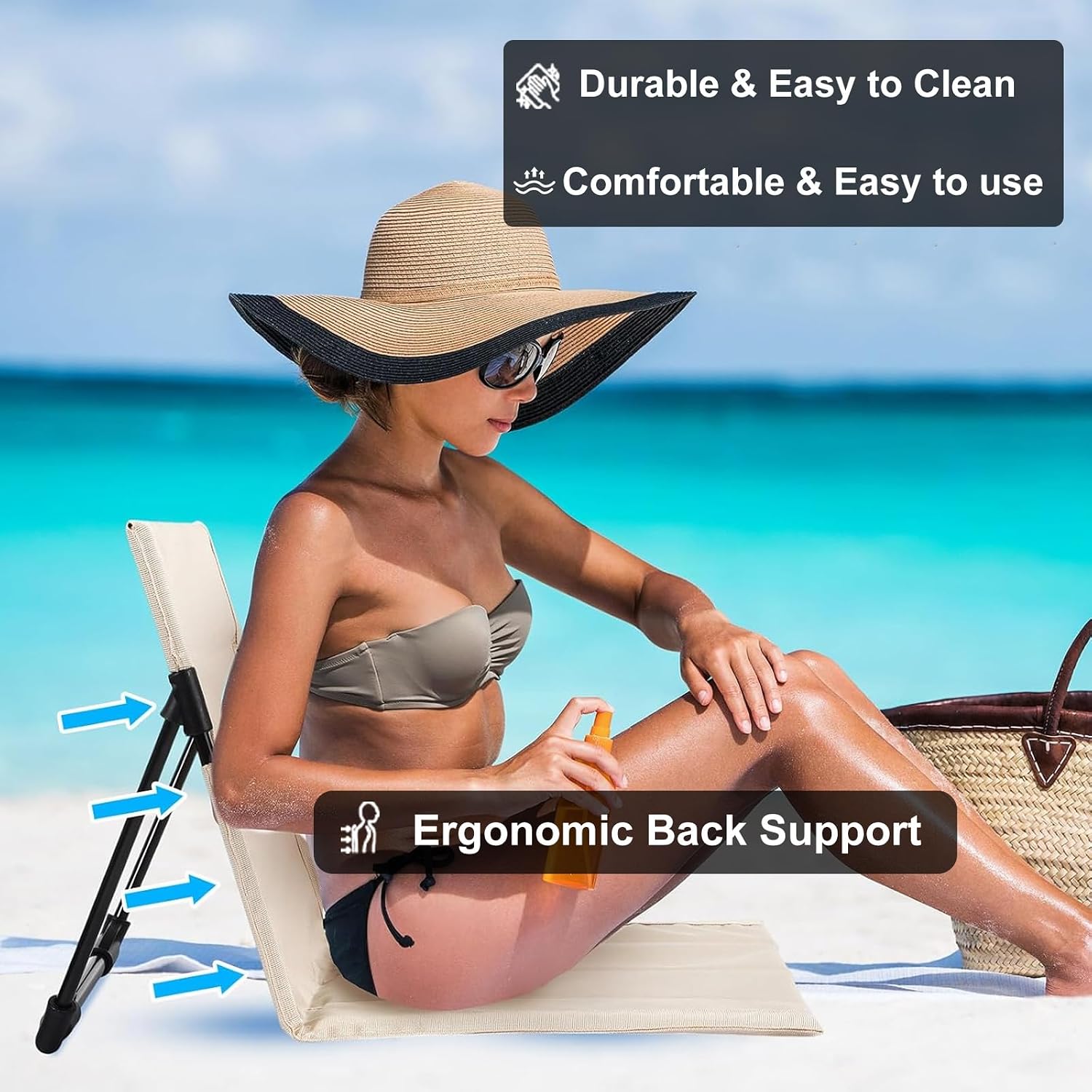 Foldable Poolside Chairs,Outdoor Poolside Chairs for Edge of Pool-LB | Portable, Outdoor Poolside Chairs, for Edge of Pool, Beach Chair, Swimming Pool Accessories,Beach Camping Picnic Lawn