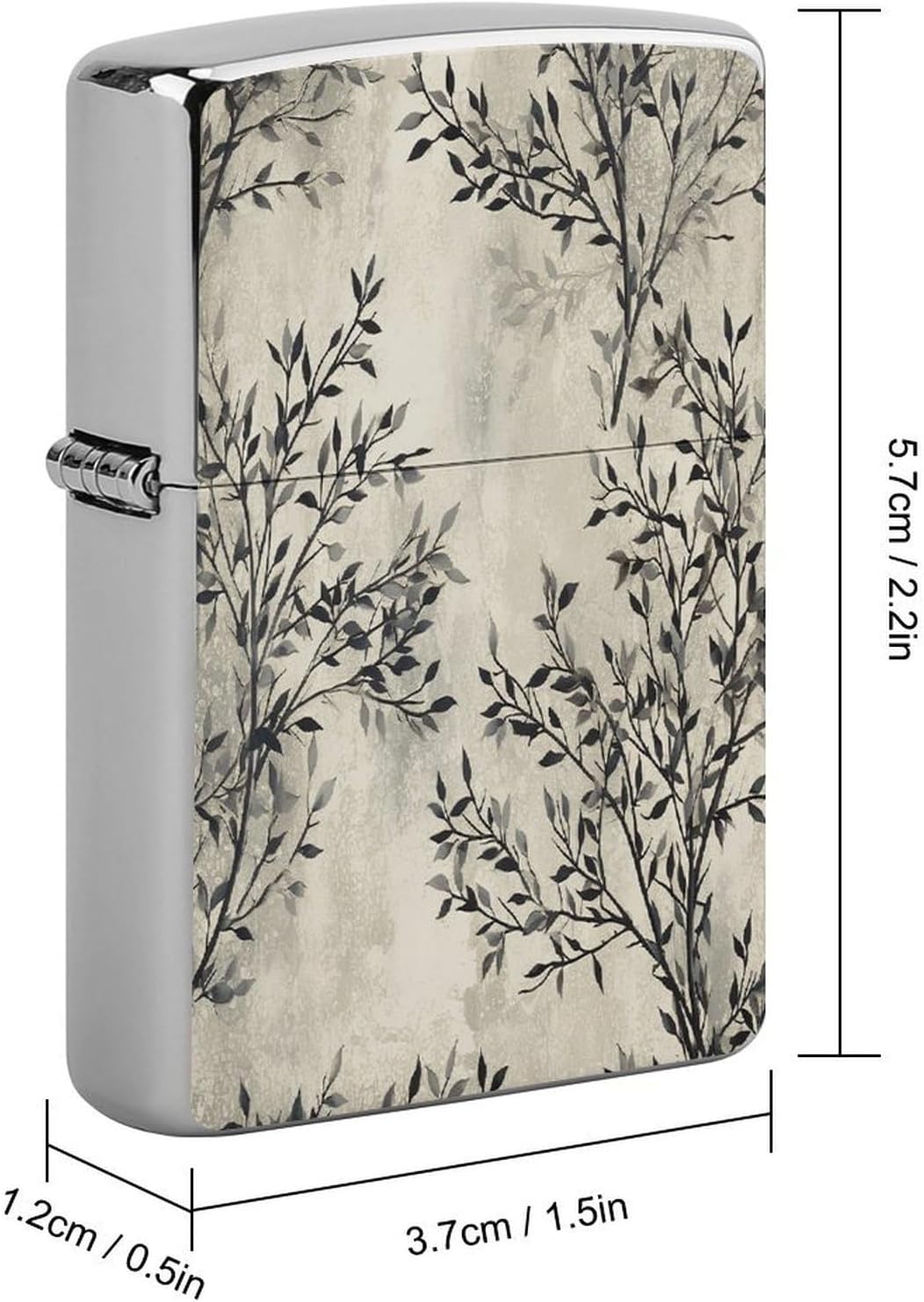 Black and White Leaves Lighter Case Cover Lighter Shell