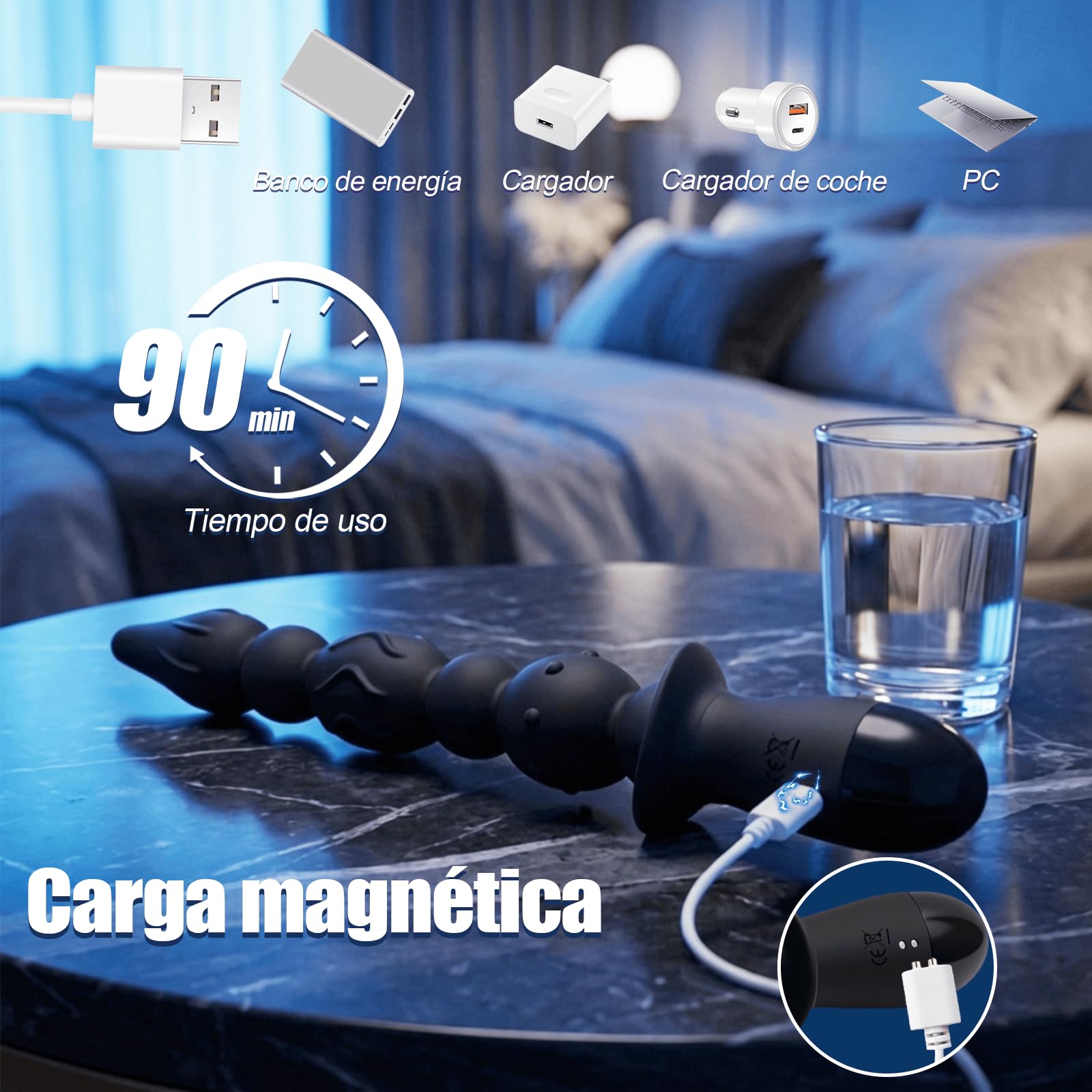Bolas Anales Vibradoras Plug Anal Punto G Masajeador Dilatador Butt Plug | Estimulador de Próstata Consoladores con 10 Modos de Vibración Vibradorador Masajeador de Próstata Silicona Juguetes Eróticos
