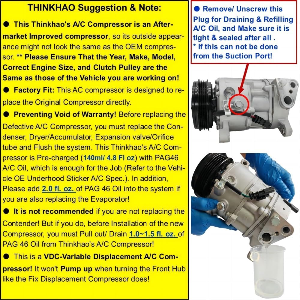 New CM-3179M Auto A/C Compressor, Fits 2014~2020 GMC Sierra Yukon Chevrolet Suburban Tahoe 1500 2500 Cadillac Escalade with 4.3L 5.3L 6.2L Engine. Refer:1522303,1522310,198381,198333,6513078,CO29134C.