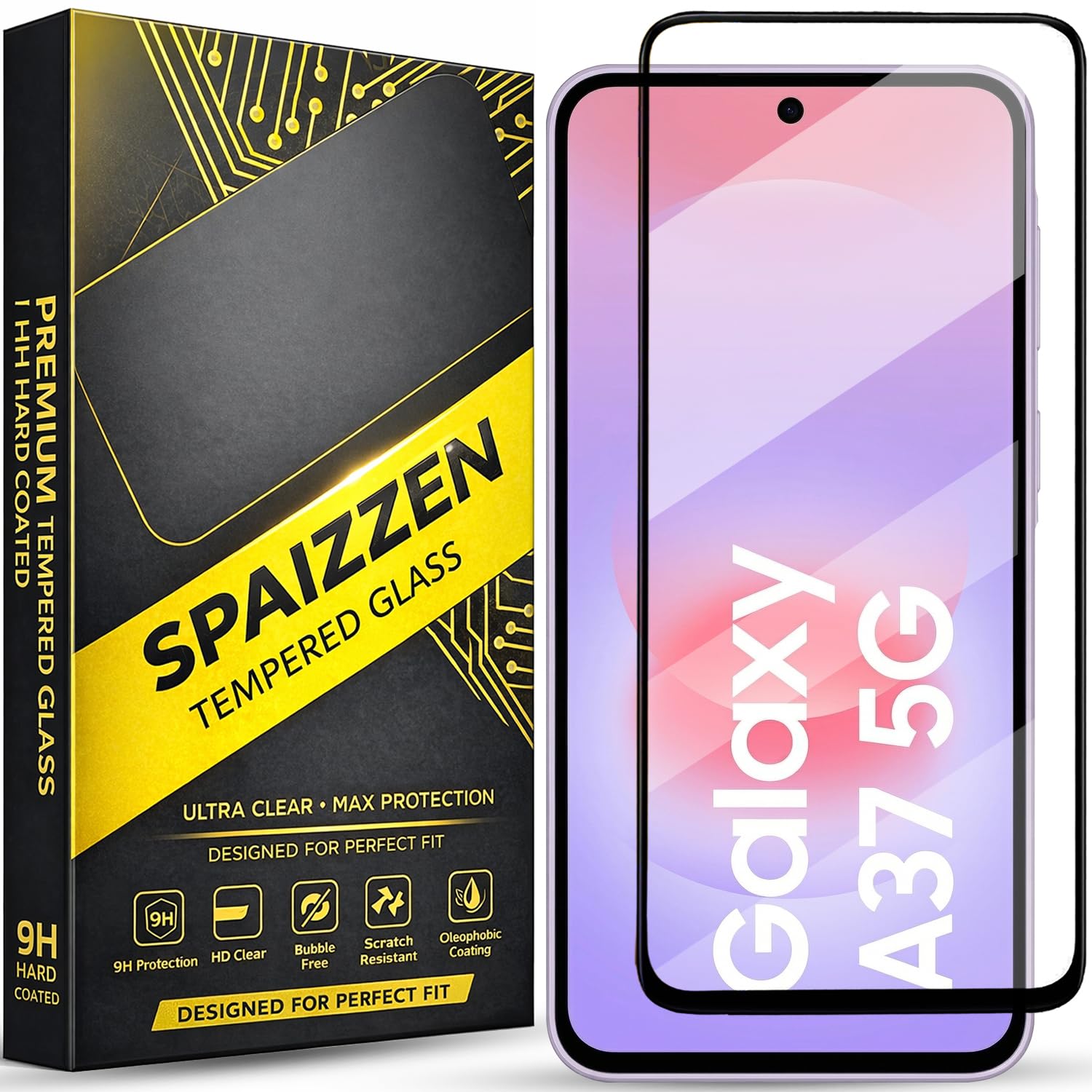 Military-Grade Tempered Glass Screen Protector Compatible for Samsung Galaxy A37 5G / Samsung Galaxy A37 with Edge to Edge Coverage and Easy Self Installation kit-picture-17