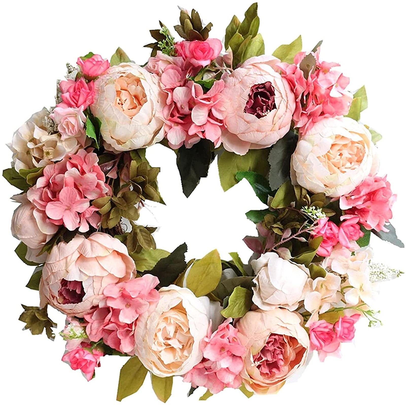 Artificial Wreath Decorative，Decoration Artificial Wreath Simulation Wreath Silk Door Hanging Craft Party Decorations Wreath Home Decor，for Festival Celebration Front Door/Wall/Fireplace