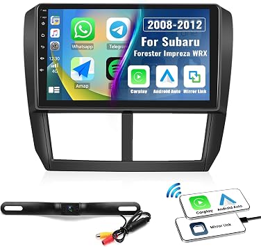 9 Inch HD Touch Screen Car Radio Stereo for Subaru Forester Impreza WRX 2008-2012 with Apple CarPlay Android Auto Bluetooth Car MP5 Player Mirror Link FM Radio USB SWC + Backup Camera