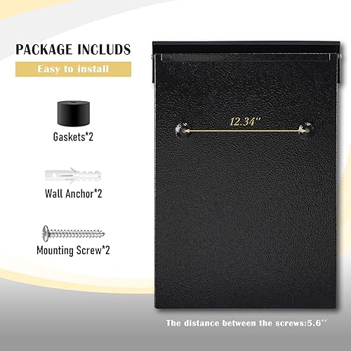 Miniatura 6 de xydled Buzones de correo con cerradura de combinación, buzón con cerradura montado en la pared, gran capacidad, buzón de metal con cubierta de acero